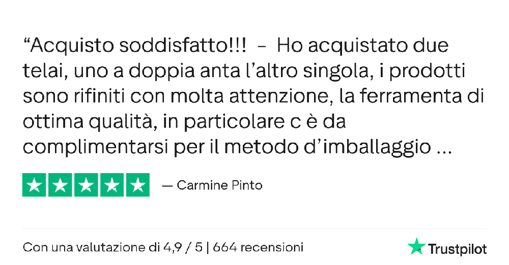 Recensione Trustpilot telaio su misura